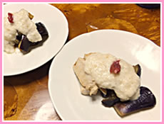 なすの胡麻とろろがけ