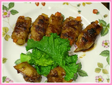 蓮根と人参の肉巻き